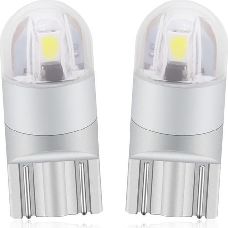 T10 W5w Led Feu de Position Veilleuses 12v 6000K Blanc 168 194 Led Clignotant Pour Ampoule Plaque Feux de Gabarit Voiture Moto - Une Garantie D'un An (1/2)