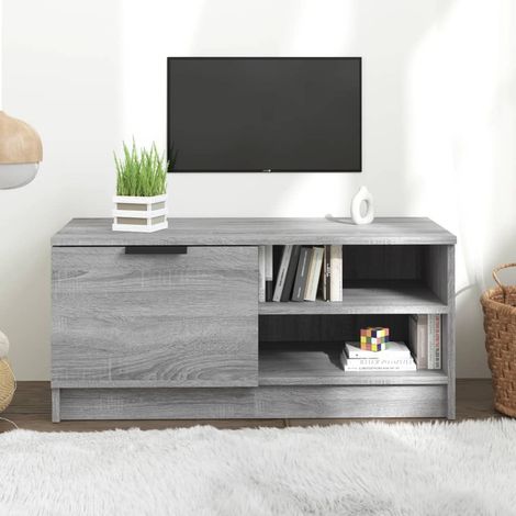 Meuble TV Sonoma gris 80x35x36,5 cm Bois d'ingénierie (1/5)