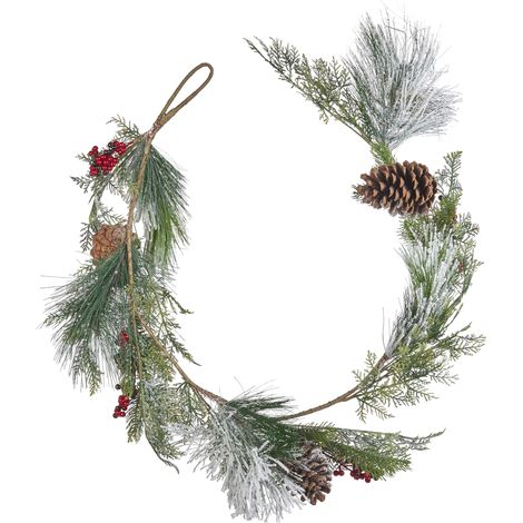 Guirnalda verde rojo 150 cm material sintético artificial Navidad adornos Soria