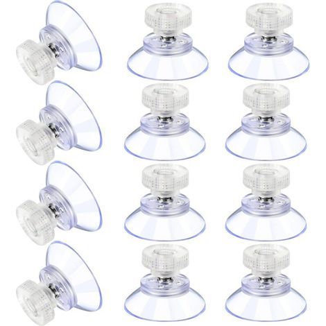 12 große Saugnäpfe Kunststoff-Saugnäpfe Transparente, stoßfeste Gummi-Saugnäpfe Schraube Metallmutter Starker Saugnapf Transparentes PVC-Ersatzteil mit Schraubenmutter (25M5-6) NPTERBL