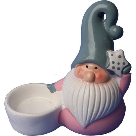 Adorno navideño de cerámica de Papá Noel con portavelas (1/3)