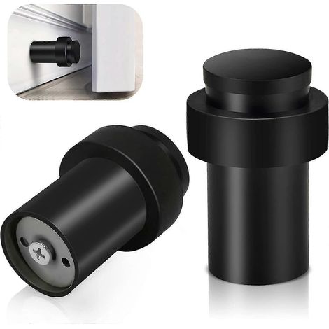 Butoirs de porte, butoirs de porte au sol noirs robustes en acier inoxydable, butoirs de porte modernes, protection murale (1/4)