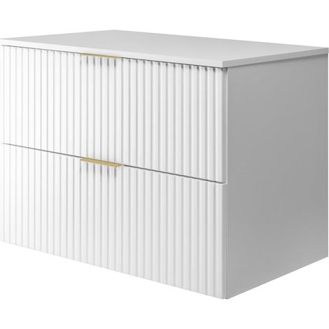 Mobile lavabo, Bianco, 80 x 57 x 46 cm, maniglia oro + Piano (1/5)