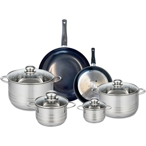 Ensemble de 2 Poêles de cuisson 20 et 28 cm et 4 faitouts 12, 16, 20 et 24 cm Elo Prima Brillant (1/5)