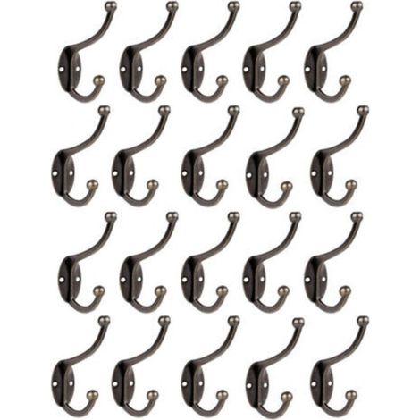 20 Pcs Patère Porte Manteau Murale VintCrochet Uniques Métal De Porte Chapeau Crochet Rétro Inox avec Vis pour la maison pour Porte-Manteau Salle de Bain Cuisine (Copper)