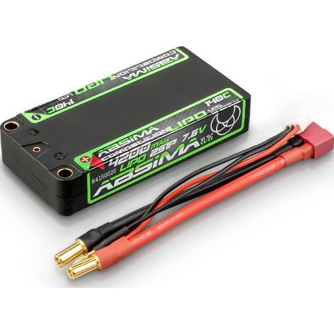 Absima Pack de batterie (LiPo) 7.6 V 4200 mAh Nombre de cellules: 2 140 C hardcase 5 mm, fiche T mâl