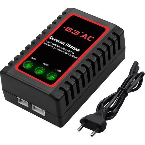 Chargeur Lipo pour Batterie 2S 3S (7.4V, 11.1V), Compact Chargeur Rapide de Batterie Airsoft (100-240V) pour RC Bateau Voiture Quadcopter Drone (1/5)