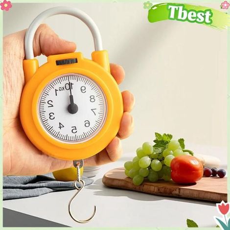 Tbest Balance portative Balance à ressort de cuisine Portable de haute précision, capacité de de 22lb, petite table cuisine Jaune (1/5)