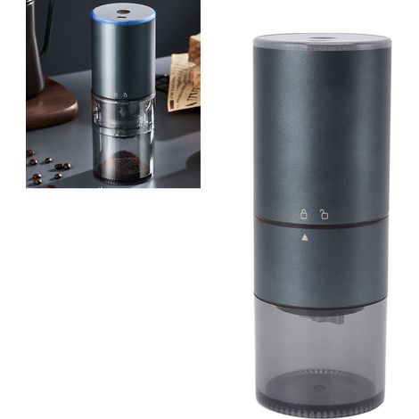 Moulin à café électrique à mouture uniforme, moulin à café automatique rechargeable, bleu-gris. (1/5)