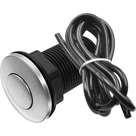 1 Bouton pneumatique, étanche, inox, noir, avec tuyau (1/5)