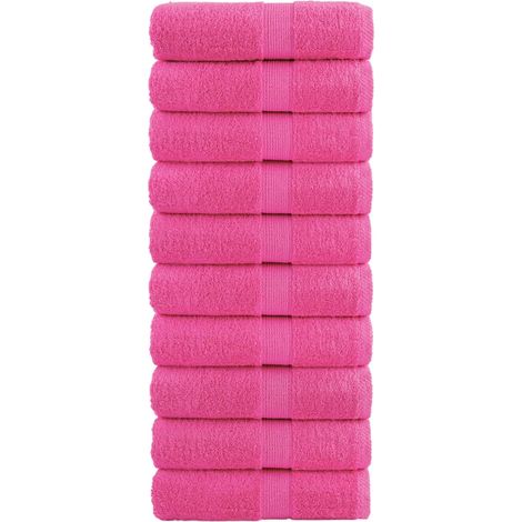 Serviettes de toilette de qualité supérieure SOLUND, lot de 10, roses, 30 x 30 cm, 600 g/m²