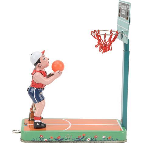 Clockwork Score Basketballspielzeug, Vintage-Blechspielzeug mit Aufziehmechanismus, ideal für Sammler, als Geschenk und zur Geburtstagsdekoration. (1/5)