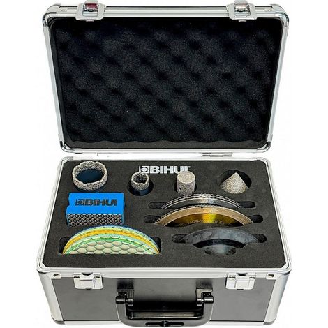 Ensemble d’outils diamantés professionnels 16 pièces DBDFS16 – Coffret multi-outils pour carrelage, marbre et pierre naturelle – Technologie VZHS