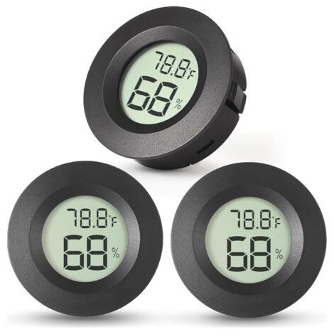 QORVA-Lot de 3 mini hygromètres et thermomètres d'intérieur et d'extérieur pour maison, bureau, reptiles, voiture, serre (1/4)