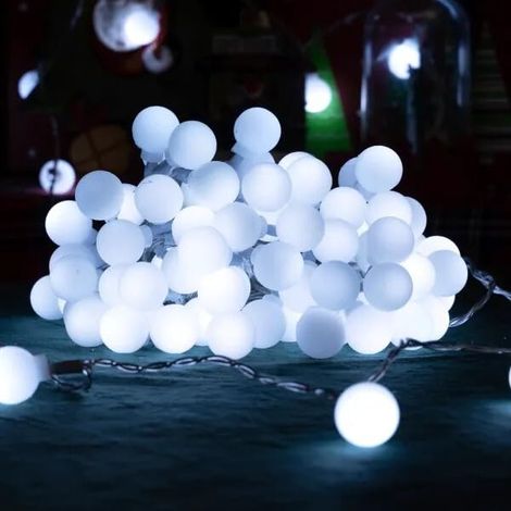 Guirlande lumineuse LED blanche froide, 10 m, batterie 3AA, idéale pour les décorations intérieures et extérieures.