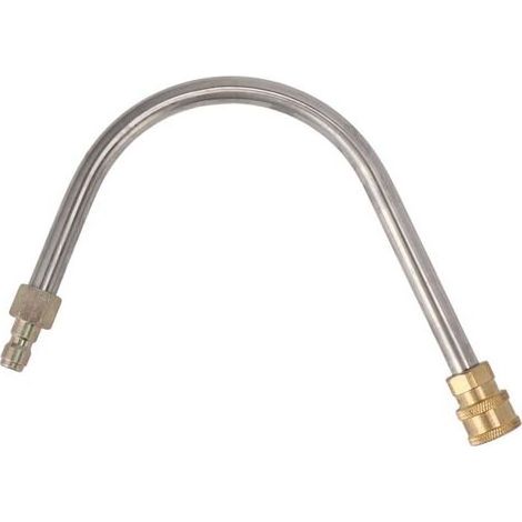 1 baguette extension nettoyeur haute pression, acier inoxydable + laiton, 4000 PSI, connexion rapide 1/4", forme incurvée 45° (1/5)