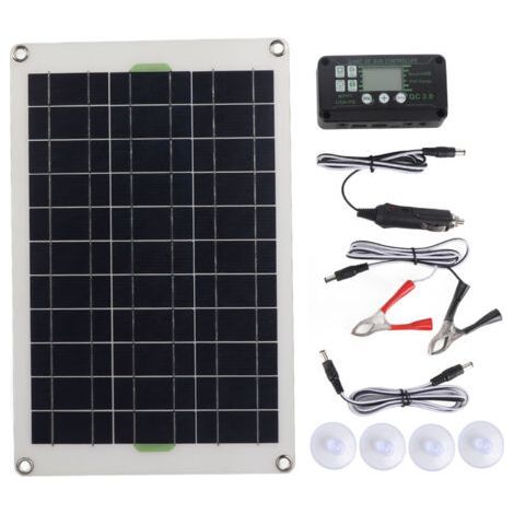 GARRYFIZH Solarpanel-Ladegerät, monokristallines Silizium, 50 W, Laderegler, Solarpanel-Set für Wohnmobil, Marine, Boot (1/5)