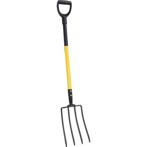 Fourche à fumier en fer 4 dents 46 pouces poignée en Y polyvalente pour jardinage bêchage compost creusage (1/5)