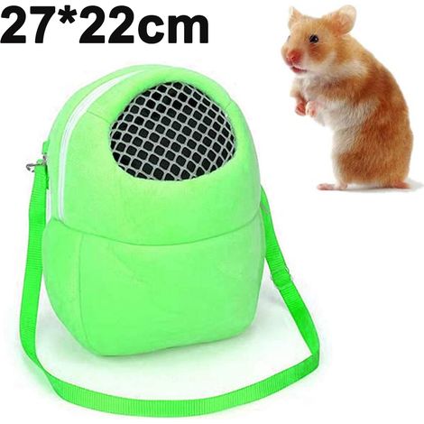 Sac De Transport Pour Animaux - En Peluche Courte - Aération Par Maille - Bandoulière Réglable - Pour Hamsters Hérissons Lapins - Taille S M L (1/5)