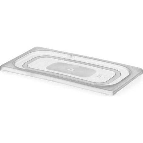 Couvercle GN 1/6 - Polypropylène Transparent - Hermetique - Pour Contenants Alimentaires - 176 x 162 mm - 1 Pièce (1/2)