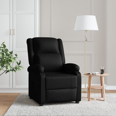 Sillón reclinable de cuero sintético negro vidaXL (1/5)