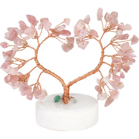 Feng Shui Dekoration Edelstein Lebensbaum Roségold Drahtumwicklung