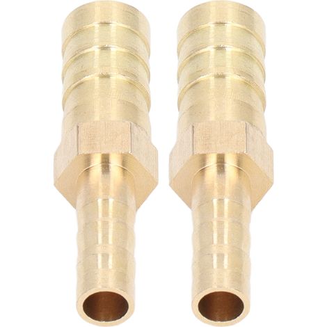 2 Pièces Réducteur Laiton Hexagonal 10mm à 6mm, Raccord à Crans pour Tuyau 3/8" vers 1/4" (1/5)