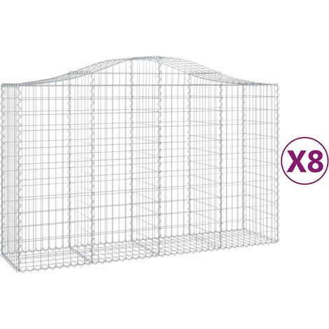 Maison Exclusive - Gabionen mit Hochbogen 8 Stk. 200x50x120/140cm
