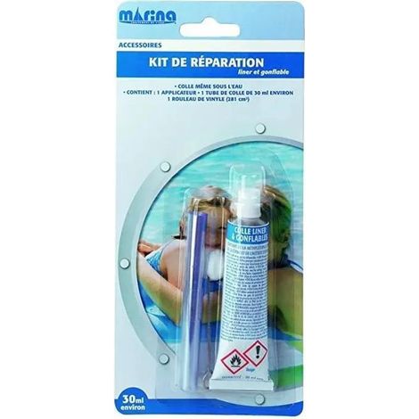 Kit de réparation liner et gonflable 30 ml – Colle pour piscine et spa – Réparation sous l'eau – Applicateur inclus – Marina (1/3)