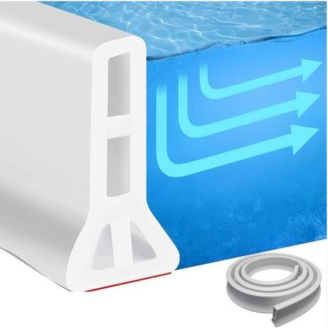 Barrière d'eau de douche pliable - 7 x 200 cm - Séparation zone humide et sèche - Pour cuisine et salle de bain (1/5)