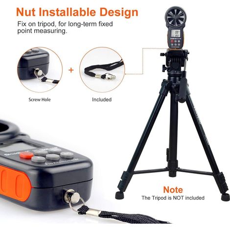 BT-100 Anémomètre Digital LCD Vitesse du Vent de Mètre Indicateur mesurer la Vitesse de la température avec Max/Min/AVG pour Le Surf de Drone MNS (1/4)