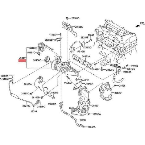 28231-2GTA1 TD04L6 Turbo CHRA pour 2015-2018 dact-/GDI 282312GTA1 90124-01050 9012401050 (1/5)