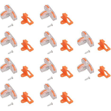 [NEVER USED] 10 PCS Set of T-Type Wire Connectors, Transparent Copper PC Shell, Orange Quick Splice Terminal Block