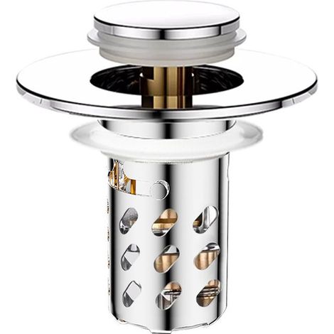 Bonde Lavabo Universel Pop-Up Salle de Bain Bouchon Evier Cuisine Filtre de Vidange Anti-Bloqué et Anti-Clogging Accélère Le pour Baignoire Cuisine Lavabo Orifice de Vidange 28-40mm (1/5)
