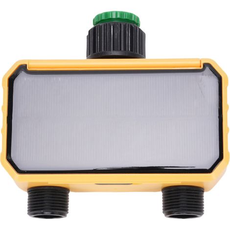 Minuterie d'arrosage solaire, 2 sorties, synchronisation automatique, retardement de la pluie, pour l'irrigation du jardin et de la cour.