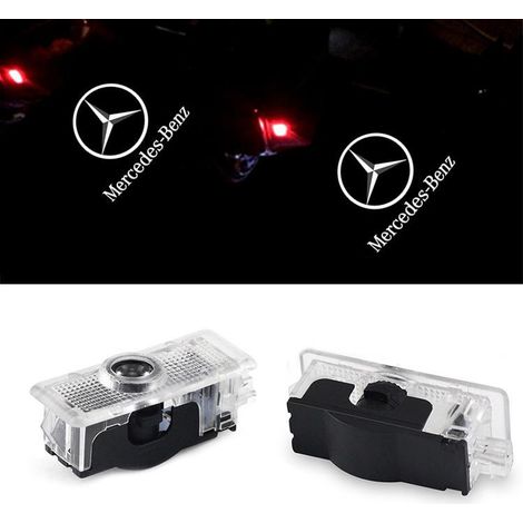 Lot de 2 projecteurs lumineux de porte pour Mercedes Benz CLA CLS A207 C207, lampe de bienvenue LED avec logo, éclairage d'accueil rétrofit, faisceau radium (1/5)