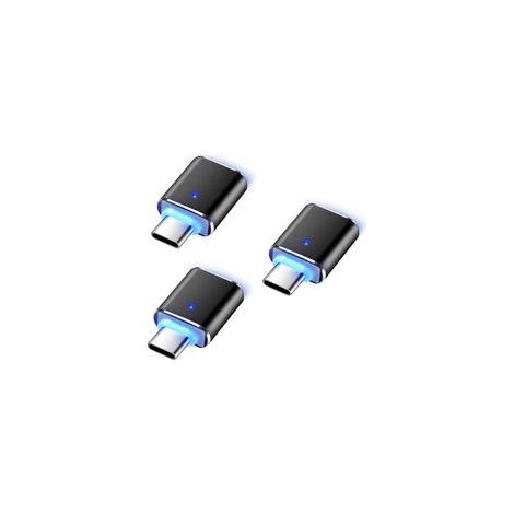 Adaptateur USB C vers USB (3 pièces), USB C Mâle vers USB 3.0 Femelle Connecteur OTG Haute Vitesse Compatible avec Google Pixel Chromebook Samsung Galaxy S10/S9 Huawei P20/P30 MacBook Pro (1/5)