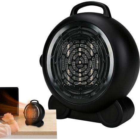 Raumheizung – Drei einstellbare Leistungsstufen zum Kühlen, tragbarer Schreibtischventilator – leiser Mini-Elektroheizer  Für Badezimmer, Büro, Innenbereich