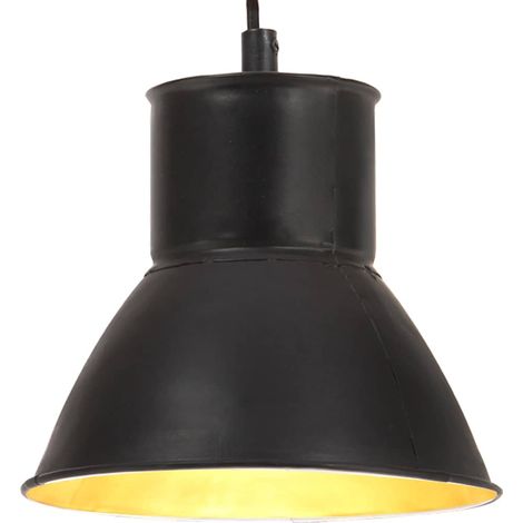 320573 vidaXL Hanging Lamp 25 W Black Round 17 cm E27 (1/5)