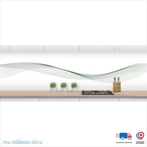 Crédence : Courbes 3 - Couleur Vert émeraude - Alu composite - 60 - 120 (1/3)