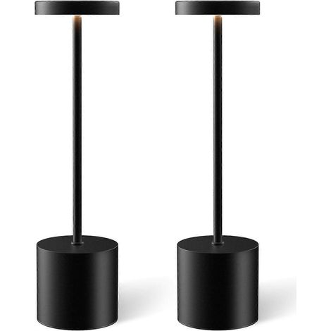 Set mit 2 wiederaufladbaren Outdoor-Tischlampen, 3-farbig dimmbare Tischlampen für Restaurants, Terrassen und Schlafzimmer (1/5)
