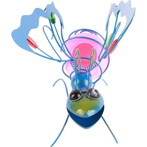 Lámpara colgante LED con forma de insecto – Decoración de jardín de metal colorida con pinza para ramas (15×10×12,5 cm) (1/5)