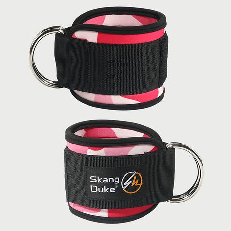 Correas de tobillo para fitness, entrenador muscular de piernas, correas para glúteos y piernas, ganchos para piernas, accesorios de bridas para cables, un par, color rosa camuflaje (1/3)