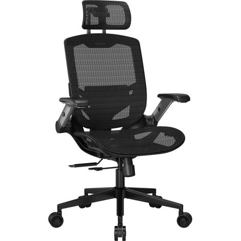 Fauteuil de Jeu Ergonomique : adapté au Corps, Tissu en Maille, accoudoirs Pliables 2D, Soutien Lombaire, Hauteur réglable, Cylindre à vérin à gaz Classe 4, Roues Grande Taille (1/2)