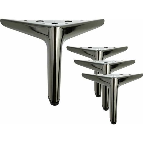 Pieds de meubles Lot de 4 Pieds de Noir de Titane Meubles Triangulaires, Processus de Polissage de Galvanoplastie, pour Armoire, Canapé, Table Basse, Meuble TV et Autres Meubles (15cm ) (1/5)