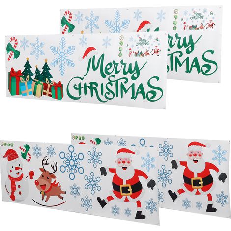 rouleaux d'autocollants muraux amovibles pour vitrines de magasins, décorations pour les fêtes de Noël