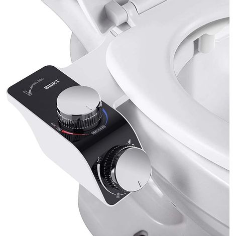 Accessoire de bidet auto-nettoyant non électrique à double buse pour siège de toilette avec jet d'eau chaude pour toilettes de salle de bain bidet pulvérisateur de toilettes Pression d'eau réglable