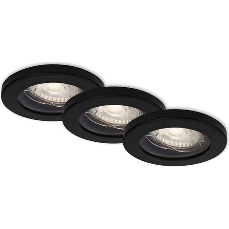 Set de 3 focos empotrables 85 mm negros