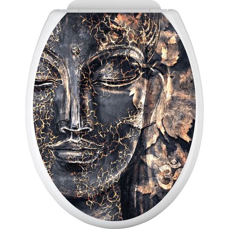Stickers Abattant WC - Bouddha - 35x43 cm - Adhésif BRILLANT (1/2)
