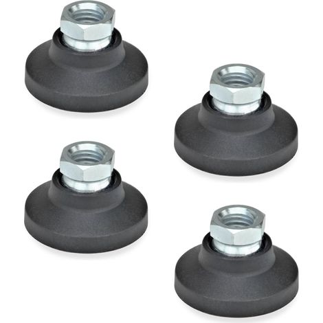 Ganter Norm elementi GN 343.3 – 60 a – da piedi M16, con filettatura femmina, Nero, 4 pezzi (1/3)